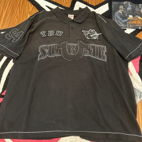 Supreme True Religion Appliqué Polo – Black – XL – Brand New